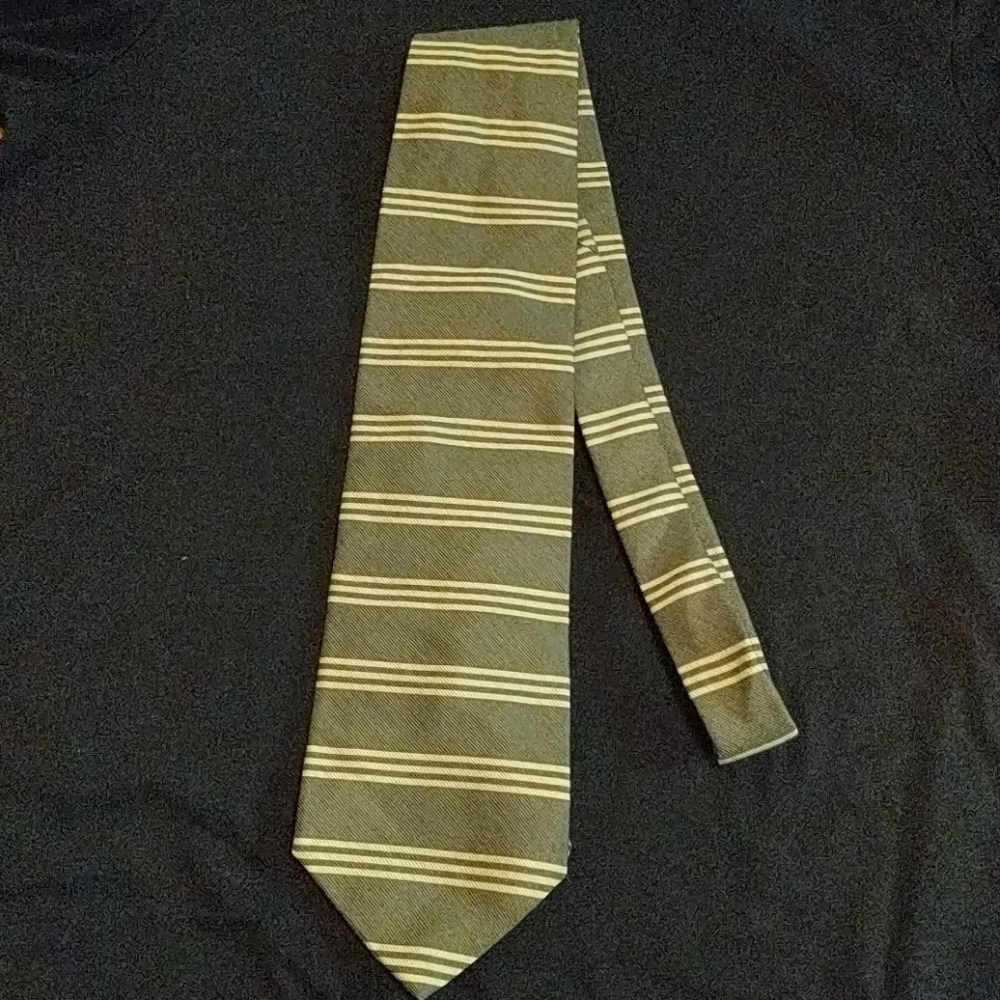 Men's Structure tie, Green with stripes